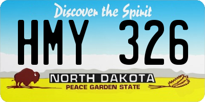 ND license plate HMY326