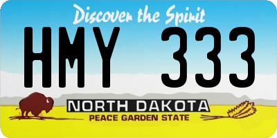 ND license plate HMY333