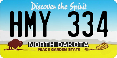 ND license plate HMY334