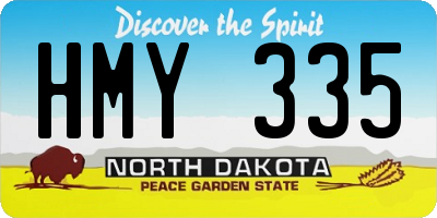 ND license plate HMY335