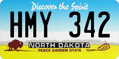 ND license plate HMY342