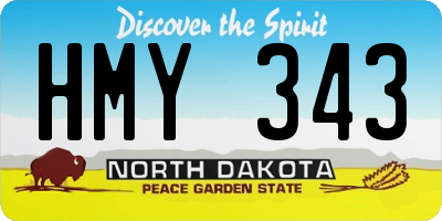 ND license plate HMY343