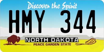ND license plate HMY344