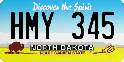 ND license plate HMY345