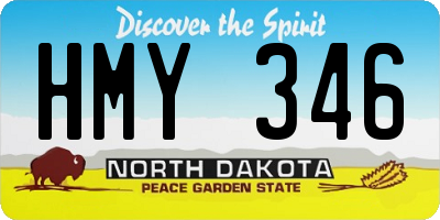 ND license plate HMY346