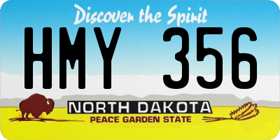 ND license plate HMY356