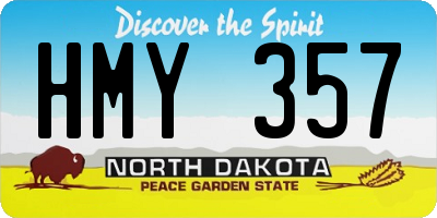 ND license plate HMY357