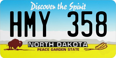 ND license plate HMY358
