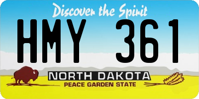 ND license plate HMY361