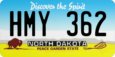 ND license plate HMY362