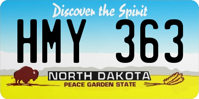 ND license plate HMY363