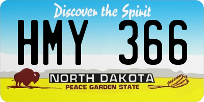 ND license plate HMY366
