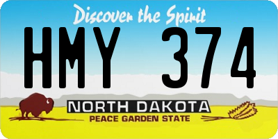 ND license plate HMY374