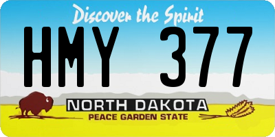 ND license plate HMY377