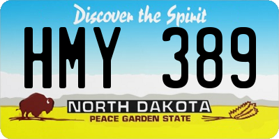 ND license plate HMY389