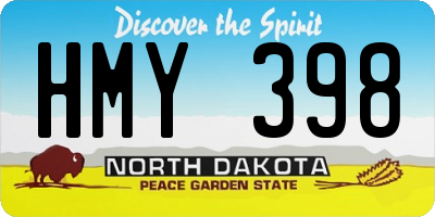 ND license plate HMY398