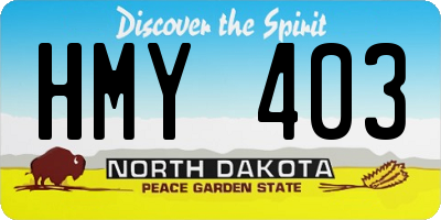 ND license plate HMY403