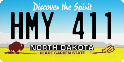 ND license plate HMY411