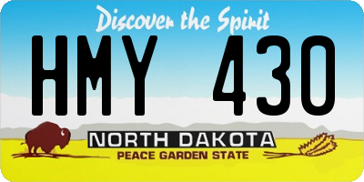 ND license plate HMY430