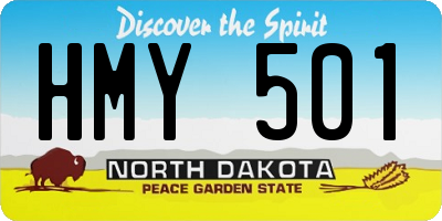 ND license plate HMY501