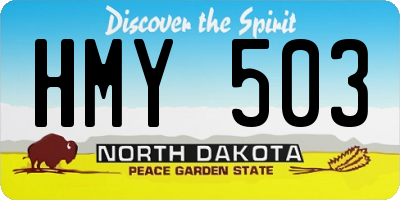 ND license plate HMY503