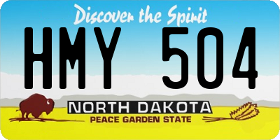 ND license plate HMY504