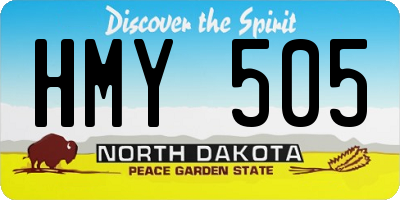 ND license plate HMY505