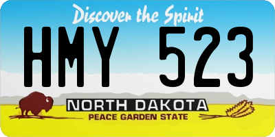 ND license plate HMY523