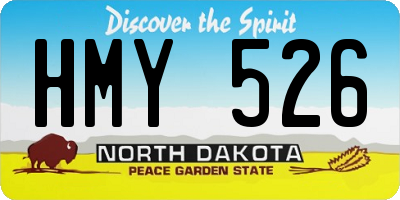 ND license plate HMY526