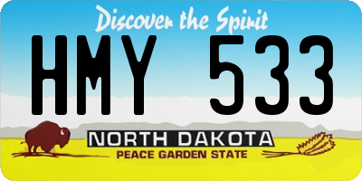 ND license plate HMY533