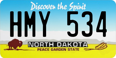 ND license plate HMY534