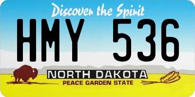 ND license plate HMY536