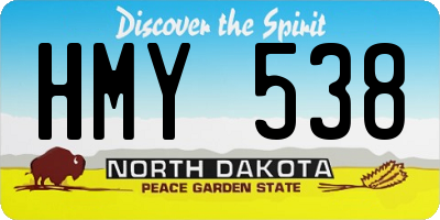 ND license plate HMY538