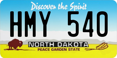 ND license plate HMY540