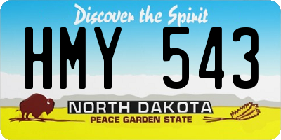 ND license plate HMY543