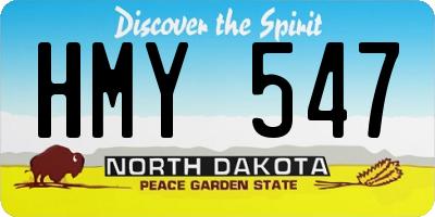 ND license plate HMY547