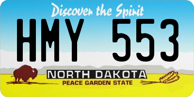 ND license plate HMY553