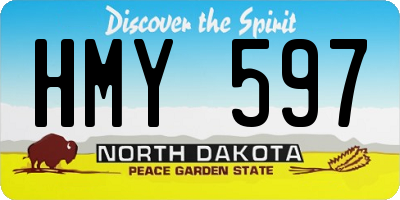 ND license plate HMY597