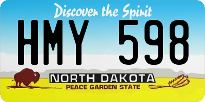 ND license plate HMY598