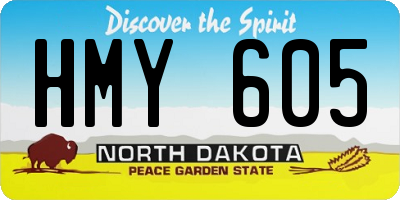 ND license plate HMY605