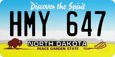 ND license plate HMY647