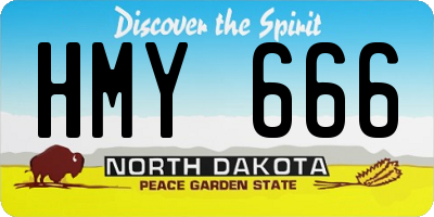 ND license plate HMY666