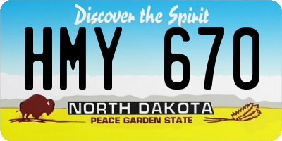 ND license plate HMY670