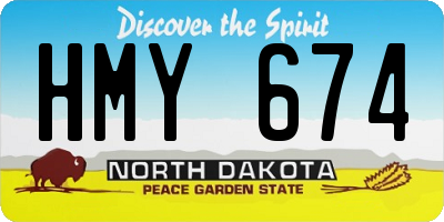 ND license plate HMY674
