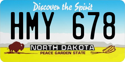 ND license plate HMY678