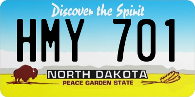 ND license plate HMY701