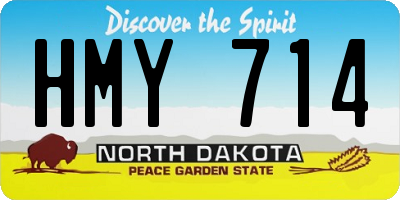 ND license plate HMY714