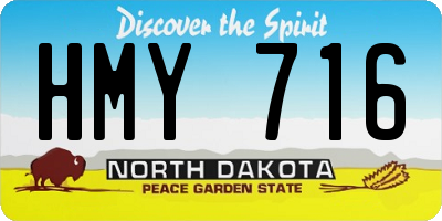 ND license plate HMY716