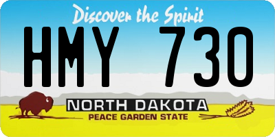 ND license plate HMY730