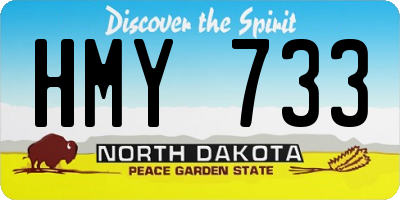 ND license plate HMY733